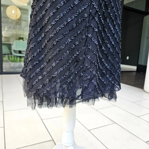 🆑️ Alexia Admor New York Cocktail Dress Black Halter Lace Drop Waist Bow Mini S