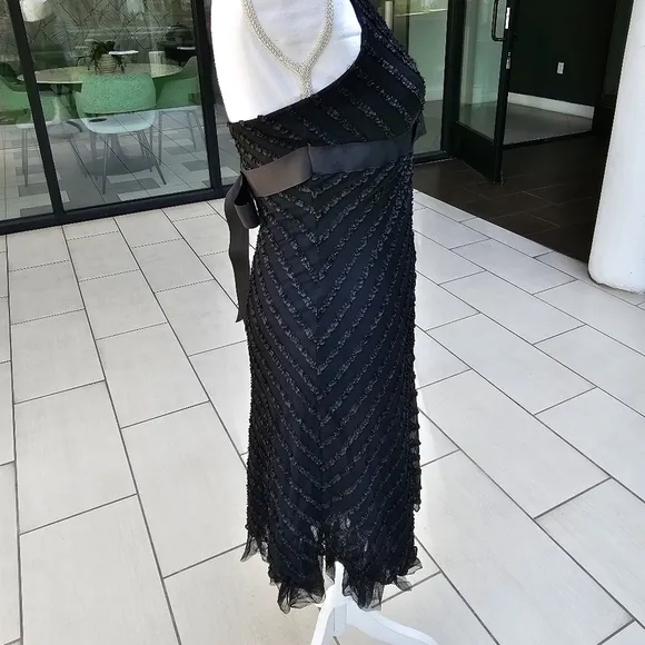 🆑️ Alexia Admor New York Cocktail Dress Black Halter Lace Drop Waist Bow Mini S