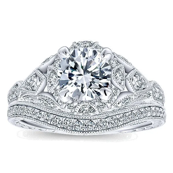 14k White Gold Empire Semi-Mount Engagement Ring