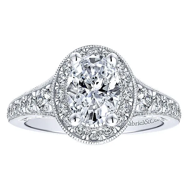 14k White Gold Empire Semi-Mount Engagement Ring
