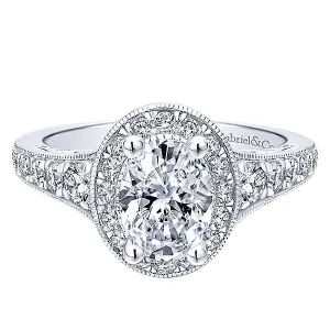 14k White Gold Empire Semi-Mount Engagement Ring