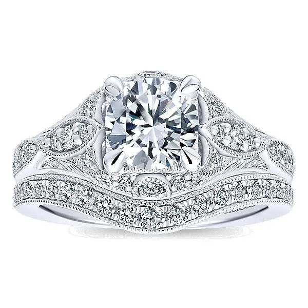 14k White Gold Empire Semi-Mount Engagement Ring