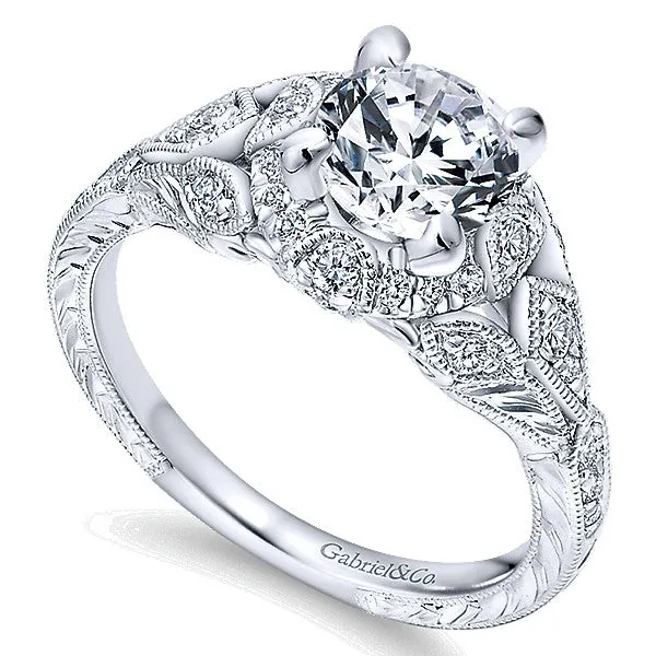 14k White Gold Empire Semi-Mount Engagement Ring