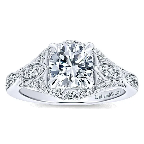14k White Gold Empire Semi-Mount Engagement Ring