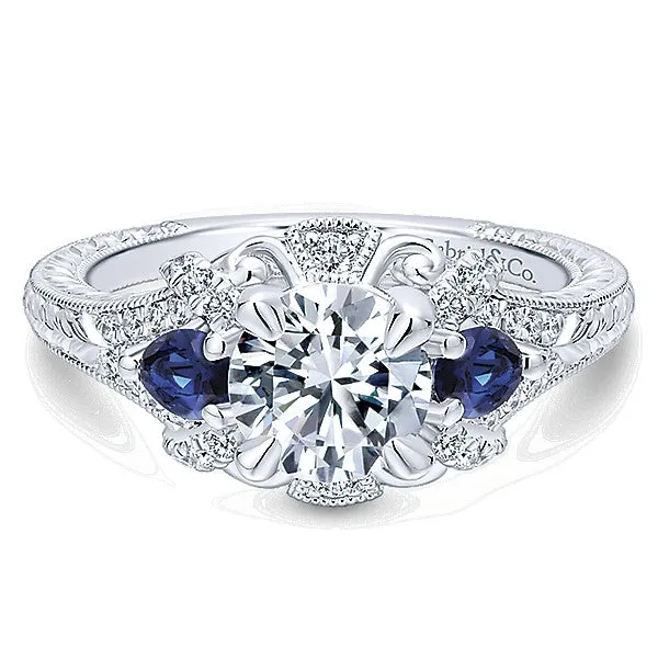 14k White Gold Empire Semi-Mount Engagement Ring