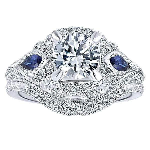 14k White Gold Empire Semi-Mount Engagement Ring