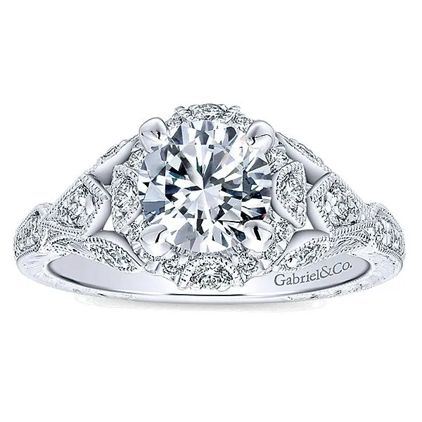 14k White Gold Empire Semi-Mount Engagement Ring