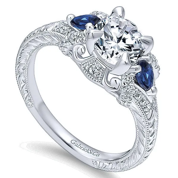 14k White Gold Empire Semi-Mount Engagement Ring