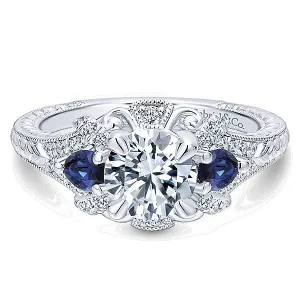 14k White Gold Empire Semi-Mount Engagement Ring