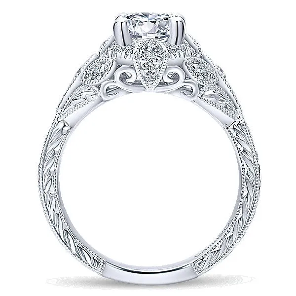 14k White Gold Empire Semi-Mount Engagement Ring