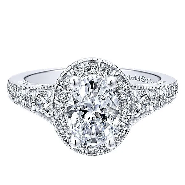 14k White Gold Empire Semi-Mount Engagement Ring