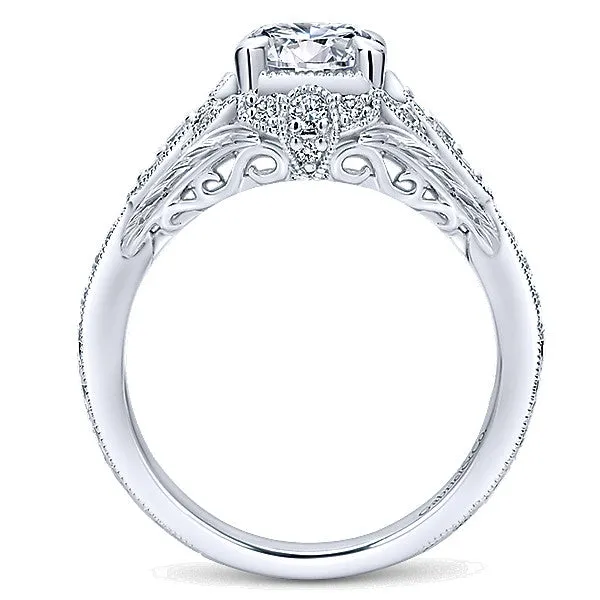 14k White Gold Empire Semi-Mount Engagement Ring