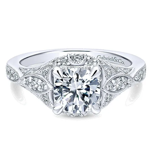 14k White Gold Empire Semi-Mount Engagement Ring