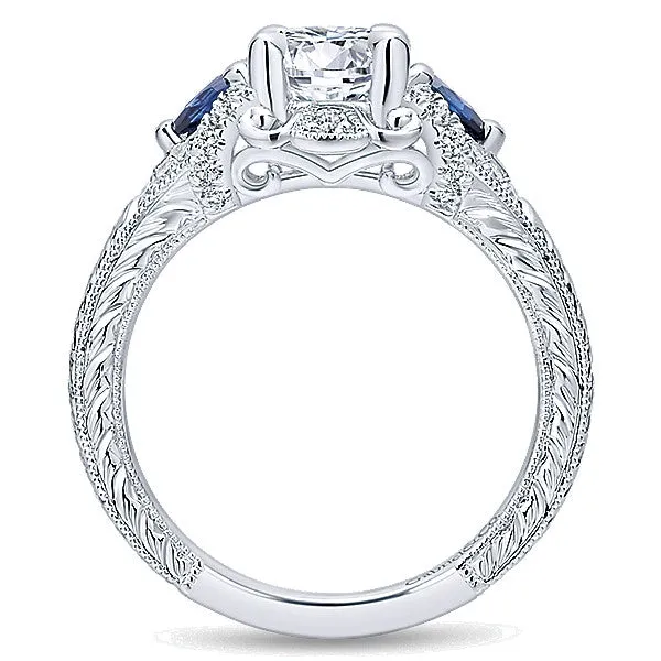 14k White Gold Empire Semi-Mount Engagement Ring
