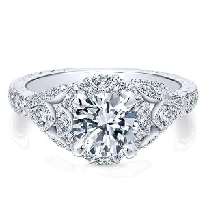 14k White Gold Empire Semi-Mount Engagement Ring