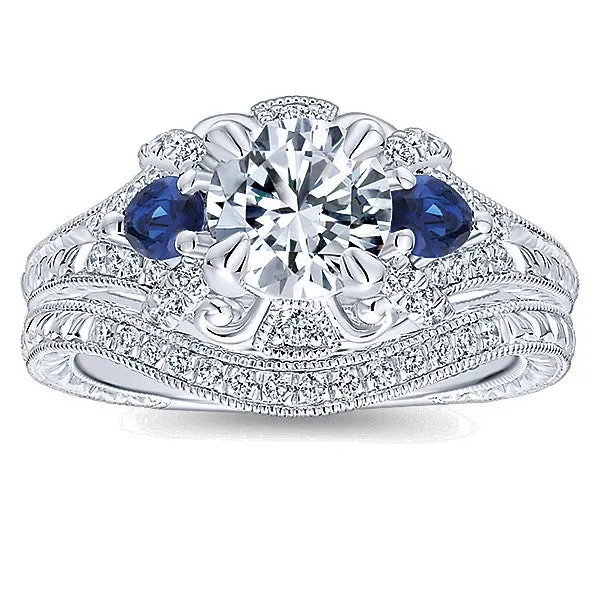 14k White Gold Empire Semi-Mount Engagement Ring