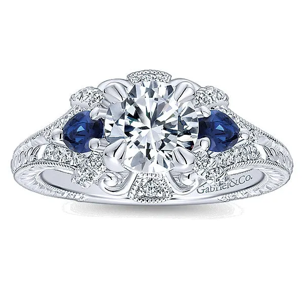 14k White Gold Empire Semi-Mount Engagement Ring