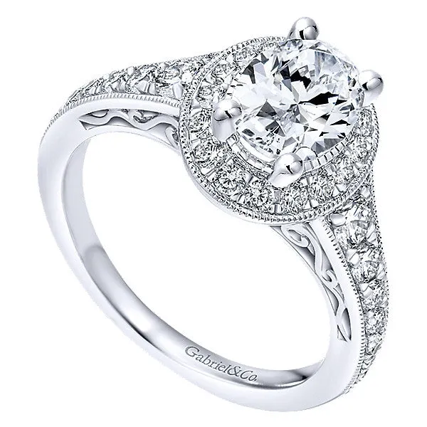 14k White Gold Empire Semi-Mount Engagement Ring