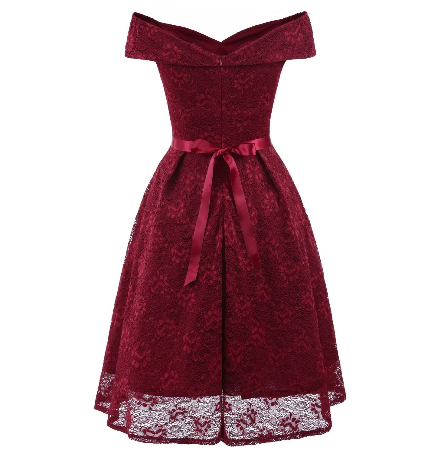 1950s Women's Vintage Dresses Red Off the Shoulder Dress