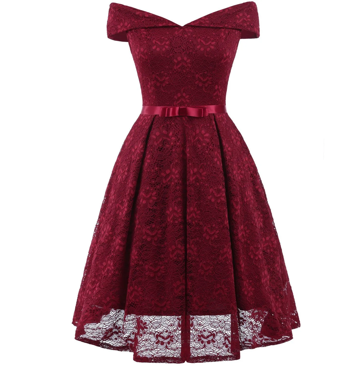 1950s Women's Vintage Dresses Red Off the Shoulder Dress