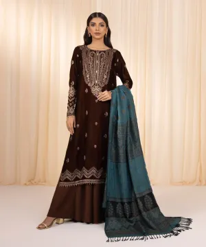 3 Piece - Embroidered Velvet Suit