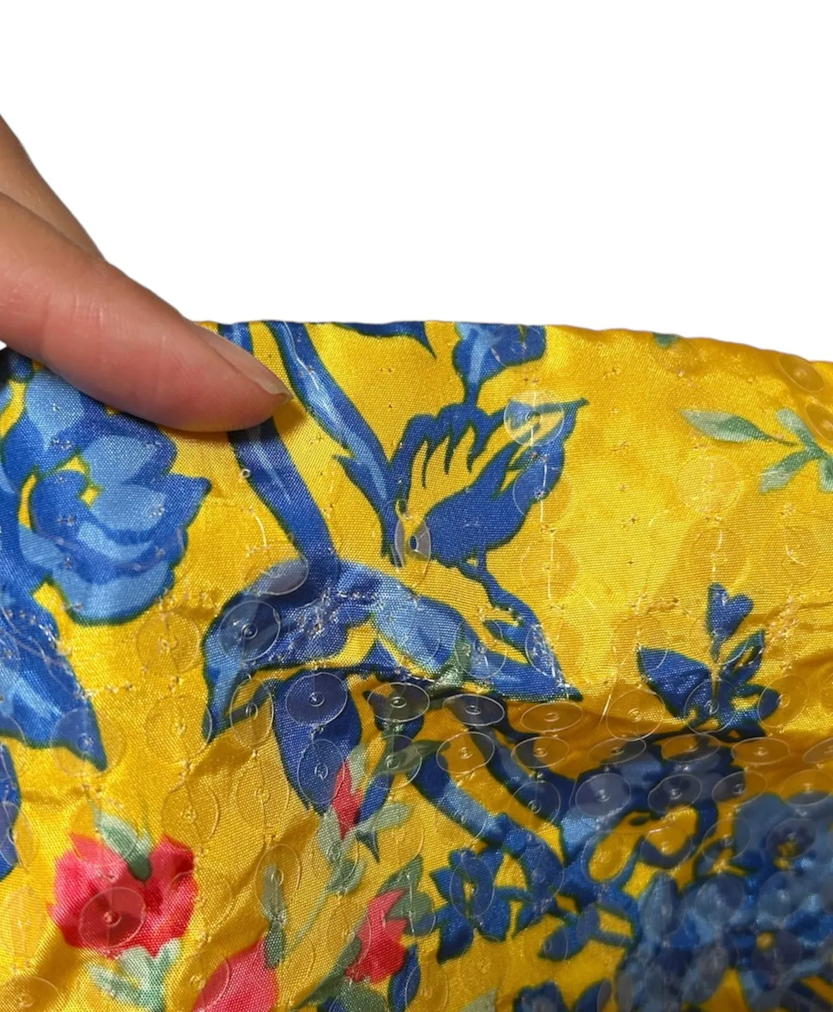 80s Bellville Sassoon Yellow Floral Silk & Sequined Cocktail Dress