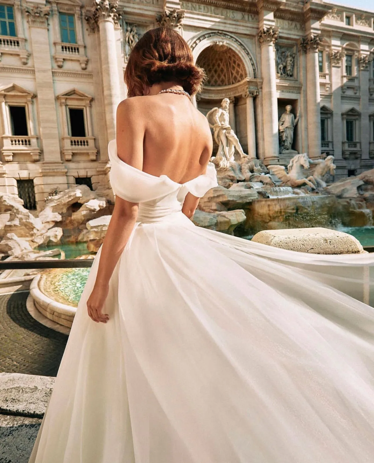 A-line Organza Wedding Dresses with Off-the-shoulder Neckline