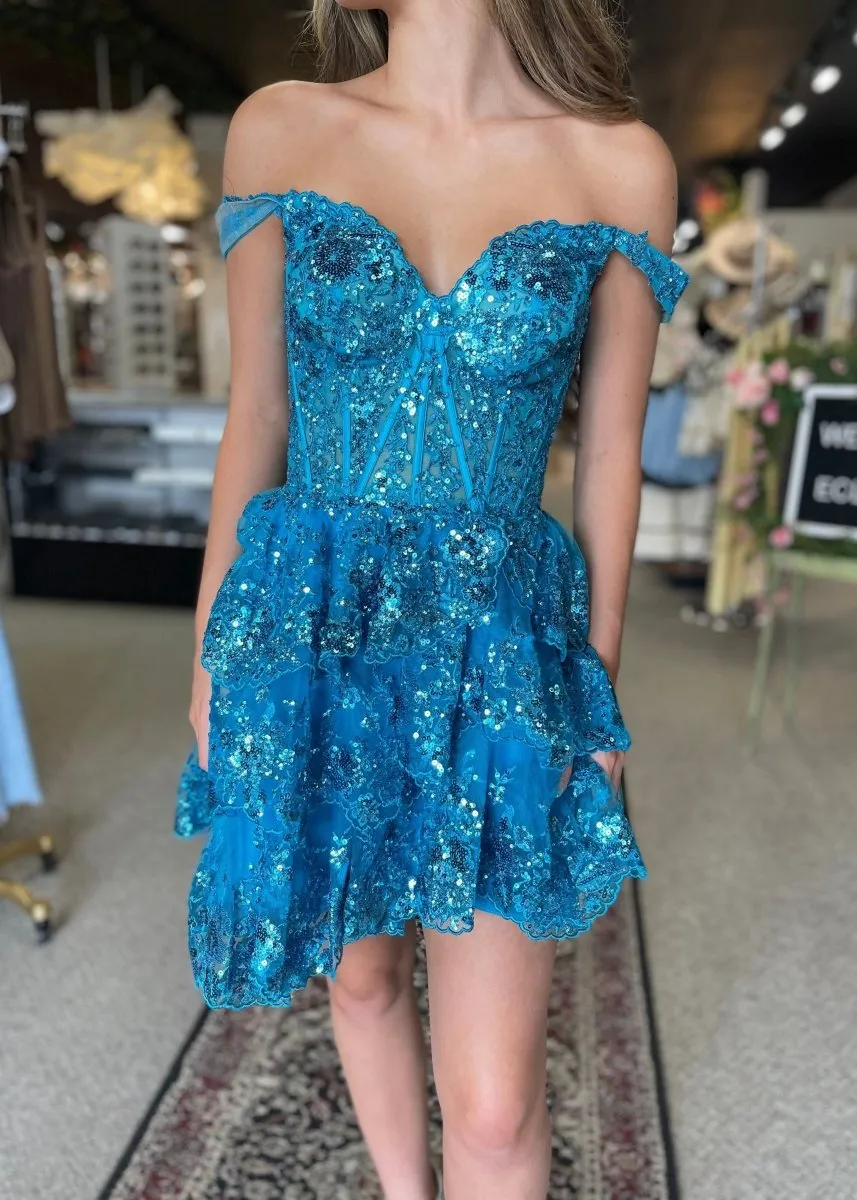 A-line Sweetheart Tie Short Homecoming Dresses