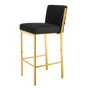A111419 - Bar Stool Scott gold finish black velvet