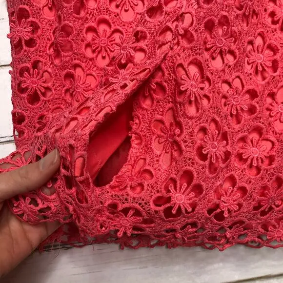 Adrianna Papell Pink Floral Lace Sheath Dress Size 12