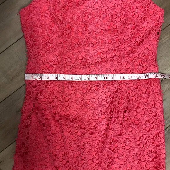 Adrianna Papell Pink Floral Lace Sheath Dress Size 12