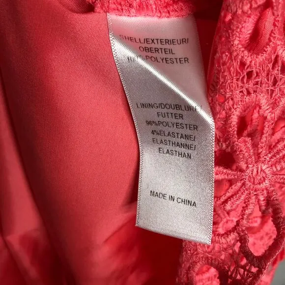 Adrianna Papell Pink Floral Lace Sheath Dress Size 12