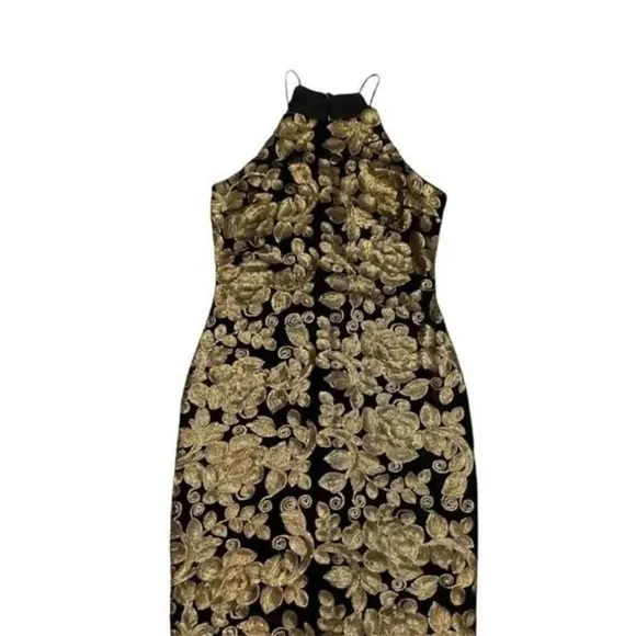 Akira Black &amp; Gold Floral dress size Medium