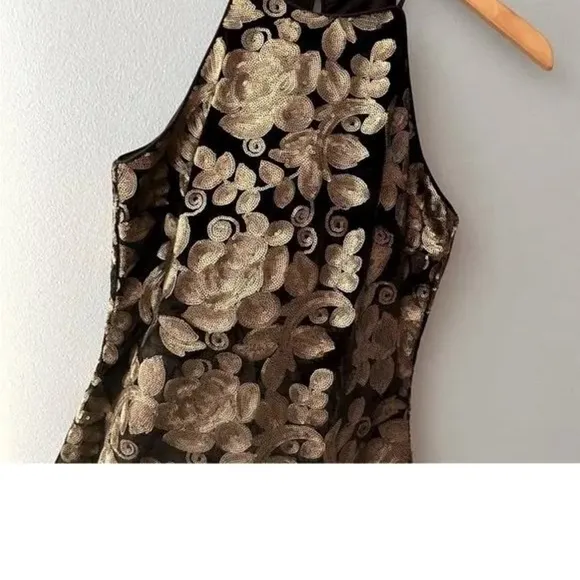 Akira Black &amp; Gold Floral dress size Medium