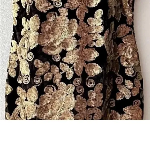 Akira Black &amp; Gold Floral dress size Medium