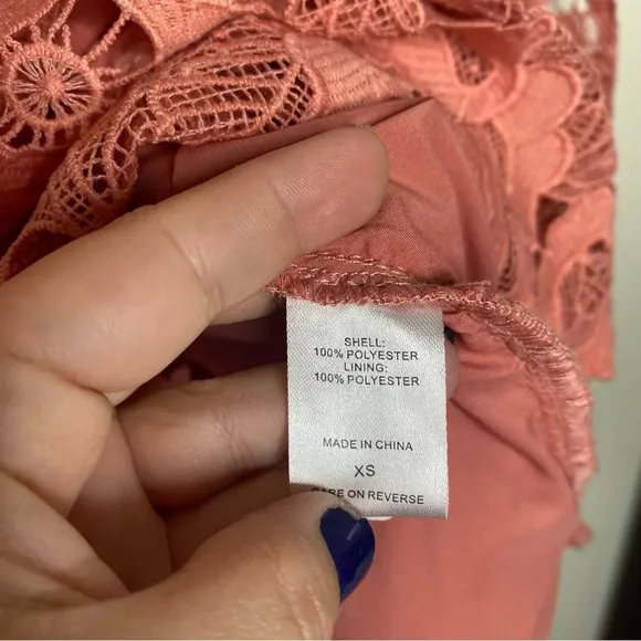 Alexia Admore Pink Contrast Crochet Lace Fit &amp; Flare Mini Dress Size XS