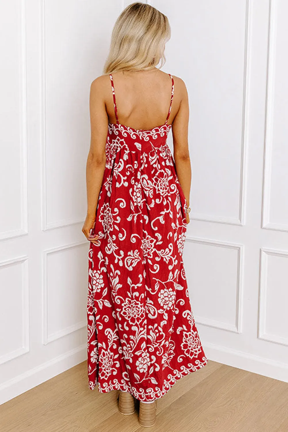 Amelia,  Spaghetti Strap Empire Waist Maxi Dress