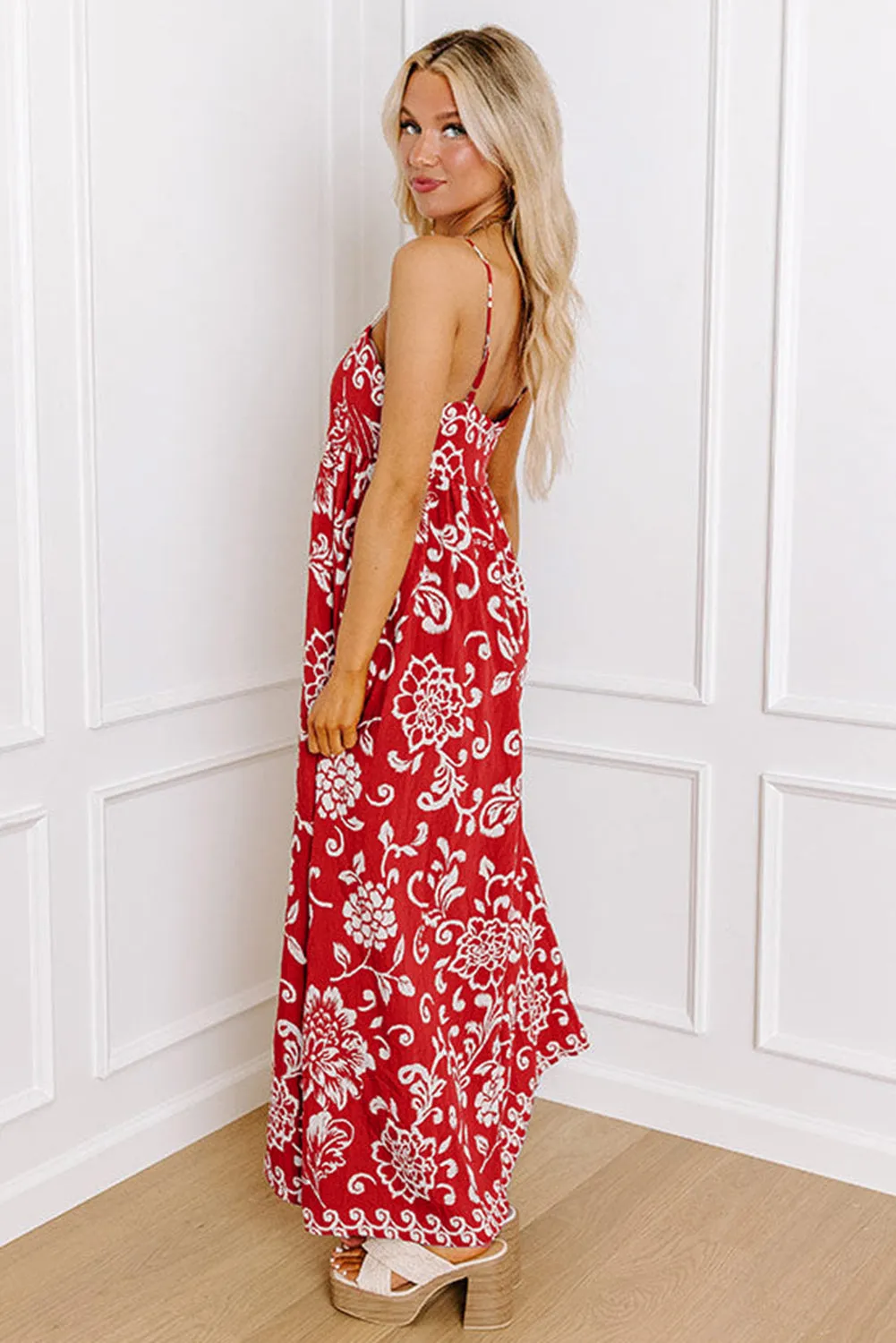 Amelia,  Spaghetti Strap Empire Waist Maxi Dress