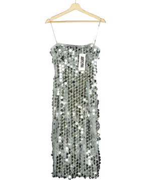 Amy Lynn London Metallic Farley All-over Disk Sequin Midi Dress UK 8