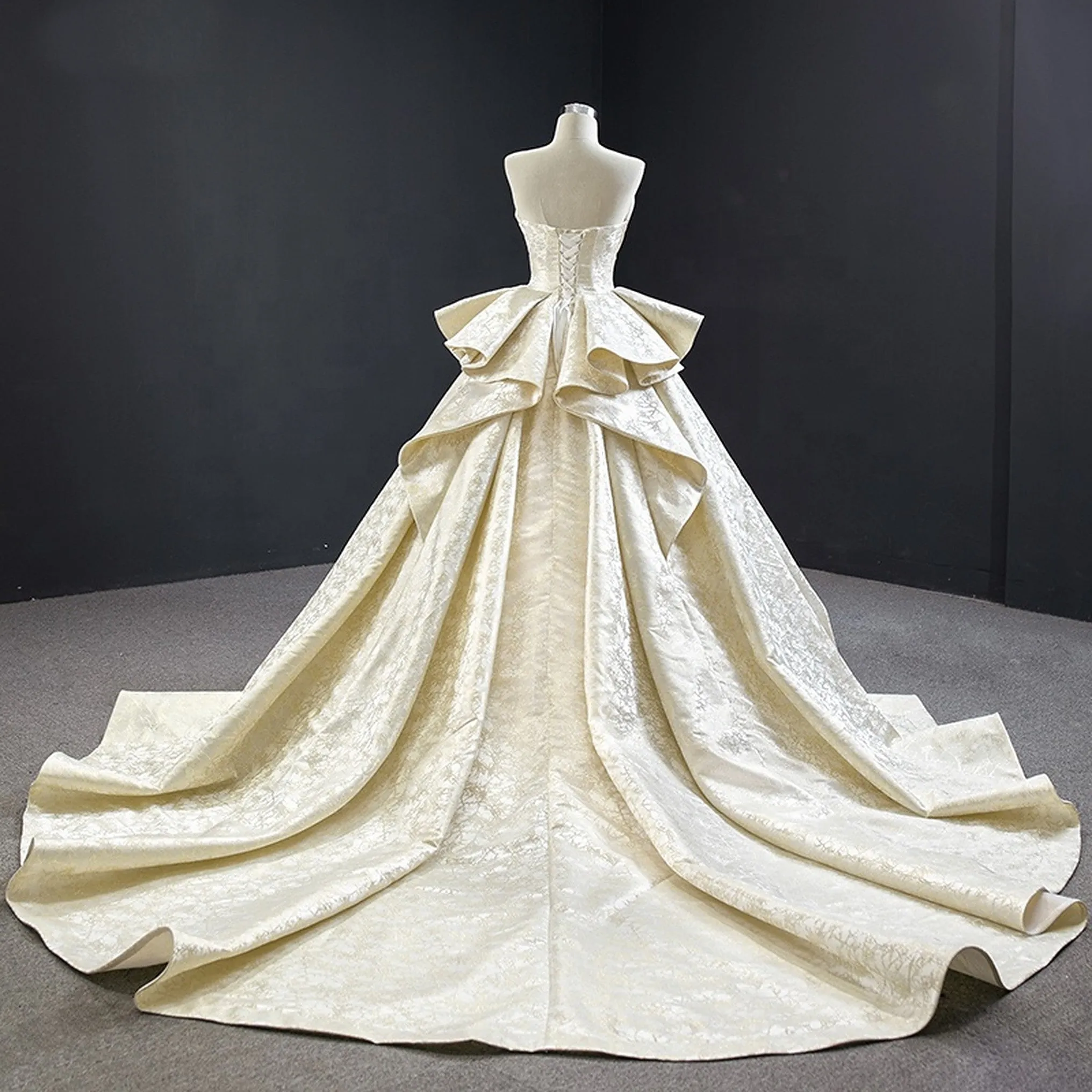 Annie's Off Shoulder Luxury Appliqué Ball Gown Evening Dress
