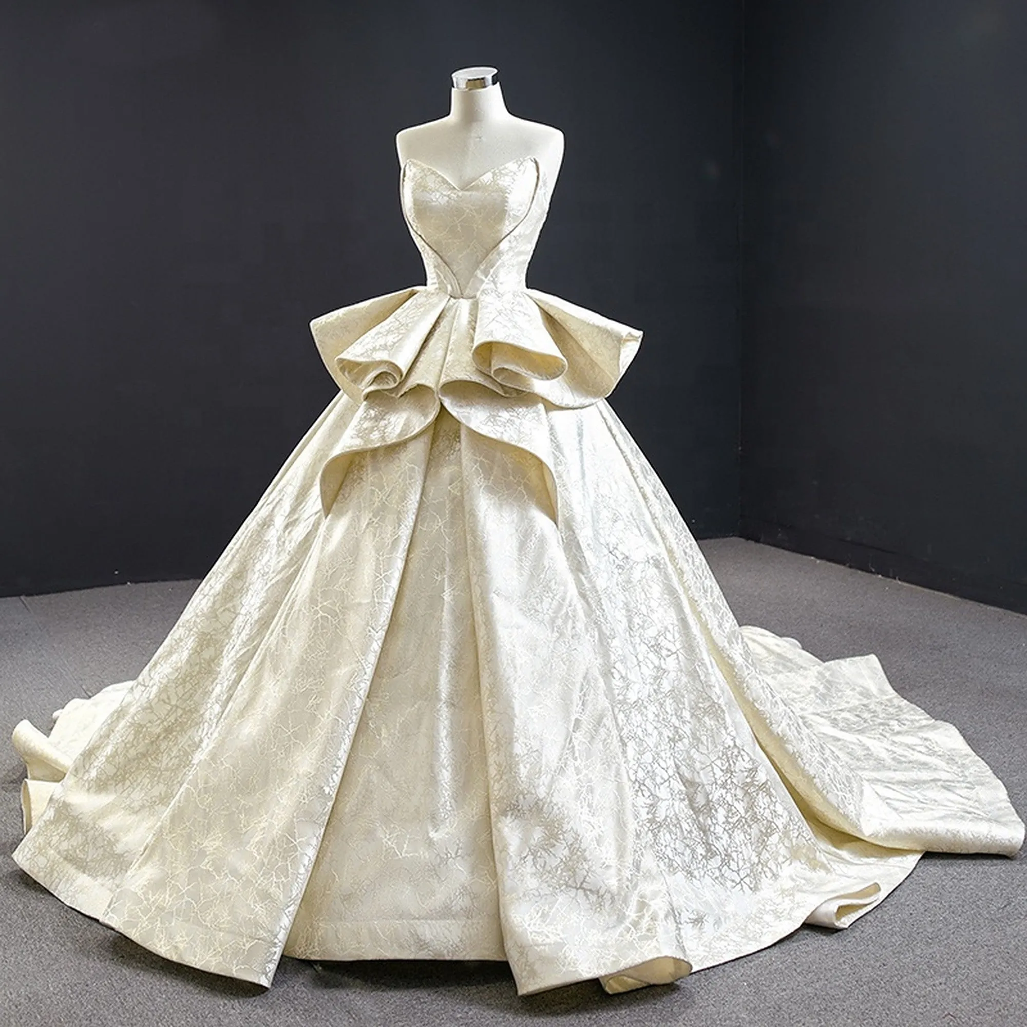 Annie's Off Shoulder Luxury Appliqué Ball Gown Evening Dress