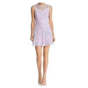 Aqua Purple Lace Stars Tiered Cocktail Dress Strappy Mini SZ L NWT $119