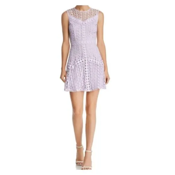 Aqua Purple Lace Stars Tiered Cocktail Dress Strappy Mini SZ L NWT $119