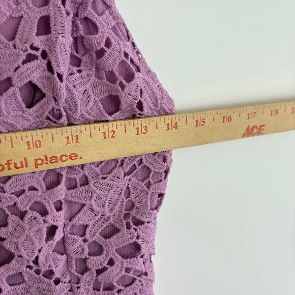 ASTR the Label Crochet Lace Midi Dress Party Cocktail Dress Purple M