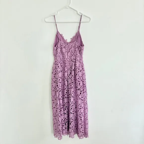 ASTR the Label Crochet Lace Midi Dress Party Cocktail Dress Purple M