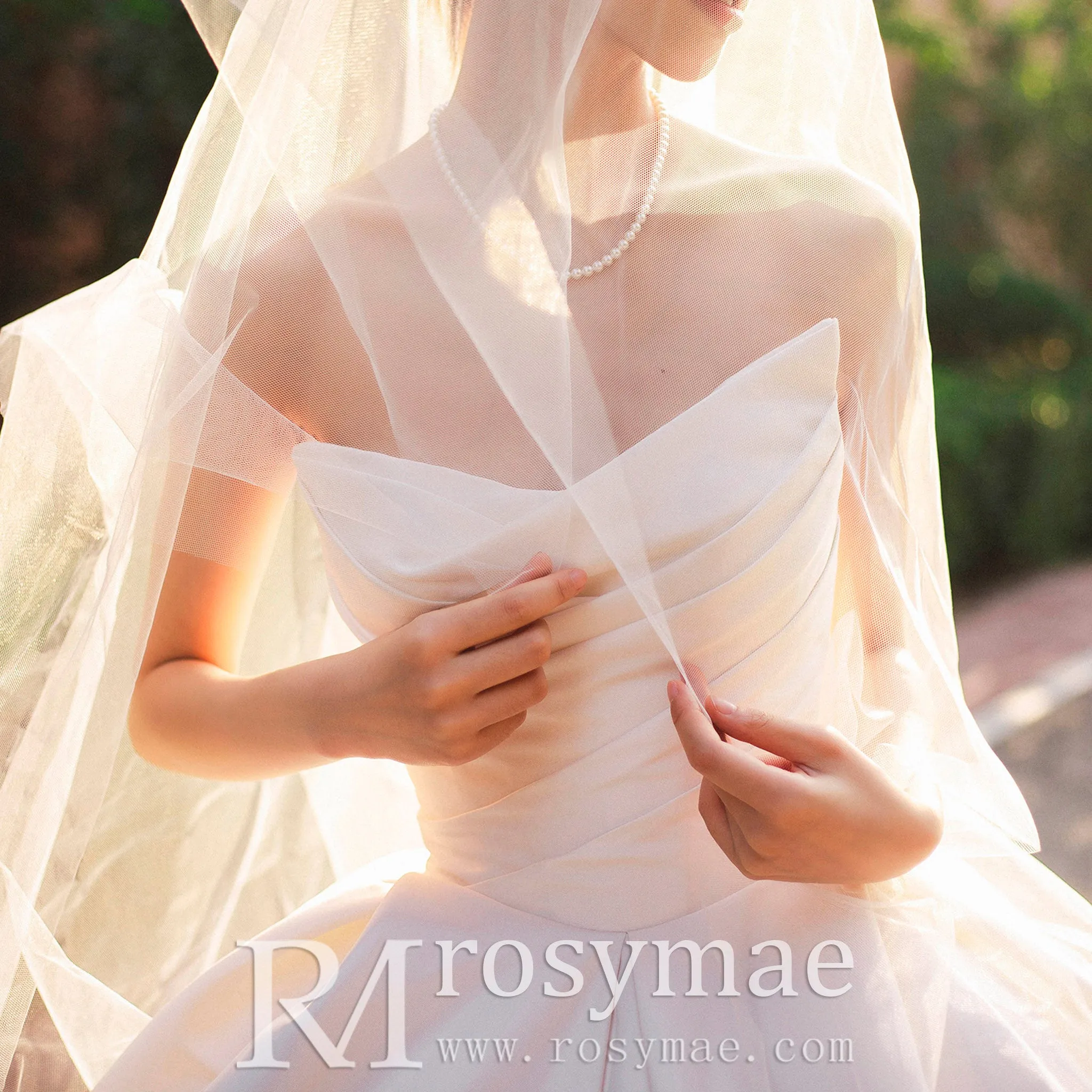 Asymmetrical Ball Gown Satin Wedding Dress with Ruched