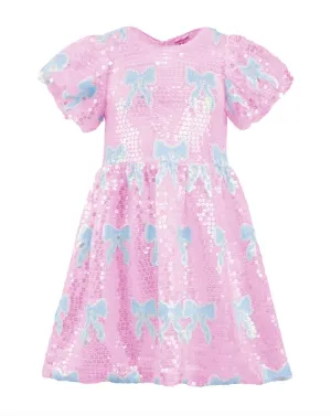 Baby Blue Sequin Bow Dress
