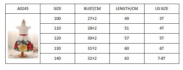 Baby Kids Clothes Princess Party Dresses For Girls Kids Flower Printed Dresses Size 8 Girls Formal Dress