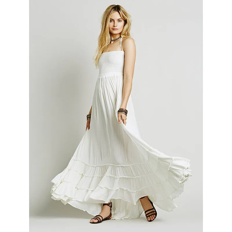 Beach Dress, Bohemian, Chic Backless Long Maxi Dress