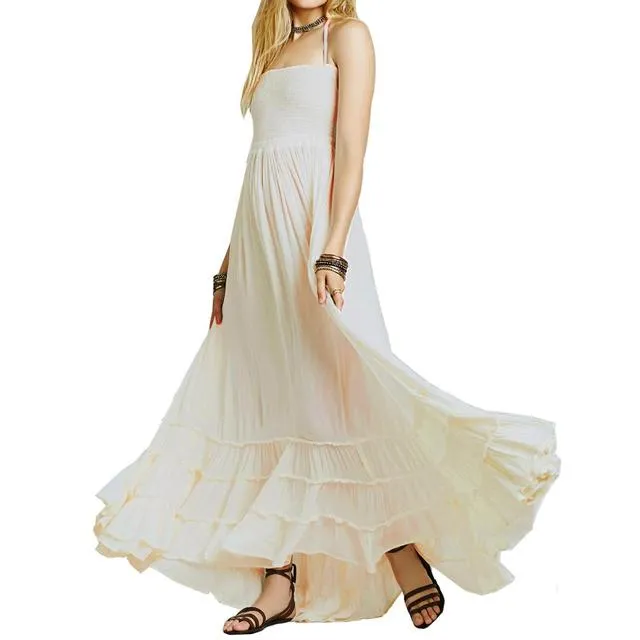 Beach Dress, Bohemian, Chic Backless Long Maxi Dress